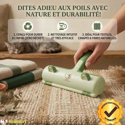 Brosse Anti-Poils Animours réutilisable pour tapis, canapés et textiles efficace et écologique
