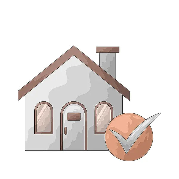 Icône d'une maison avec une coche de validation, symbolisant les tests en conditions réelles des solutions Animours.